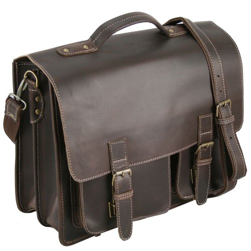 Briefcase with 2 leather gussets, Greenburry briefcase
