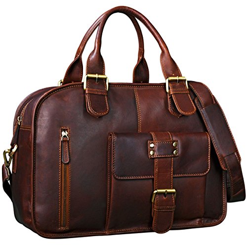 Brown leather teacher bag with Stilord shoulder strap