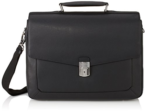 Leather satchel with 2 gussets black Le tanneur
