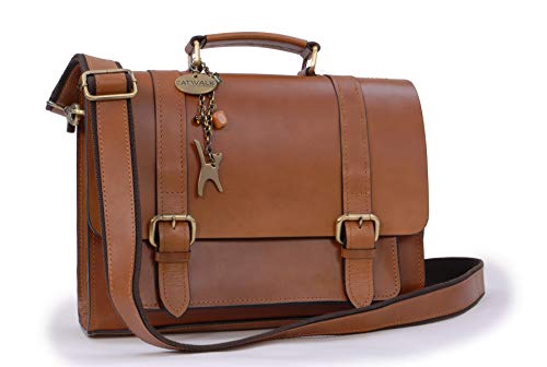 Light brown leather teacher bag Catwalk