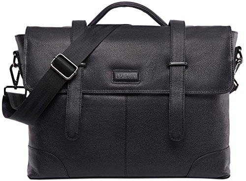 Liverpool teacher's schoolbag size S from Leabags in black buffalo leather, 1 gusset.