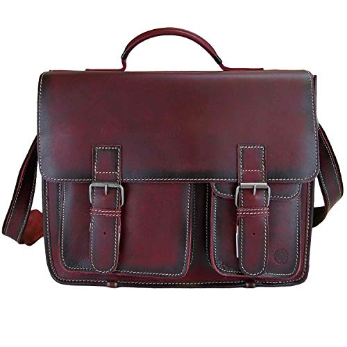 Original Greenburry burgundy red leather schoolbag for teachers