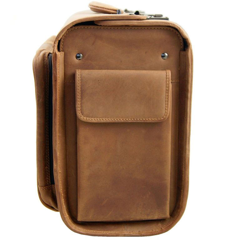 Practical side pocket for this XXL schoolbag with Vintage leatherette wheels or Baron de Maltzahn pilot case
