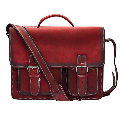 Red leather schoolbag Original Greenburry for schoolteachers