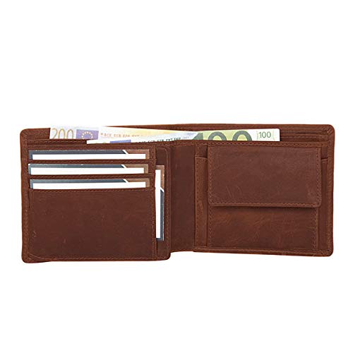 Stilord brown leather wallet