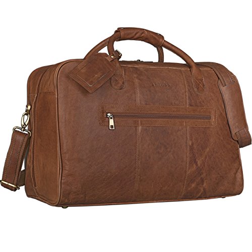 Stilord brown vintage leather travel bag