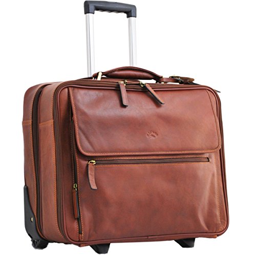 The alternative for your back: the leather satchel Carrying case Trolley satchel with wheels for busy teachers